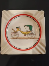 Vintage Piccolomini Caleche Old Buggy Porcelain Ashtray 6 1/4” Good Condition 