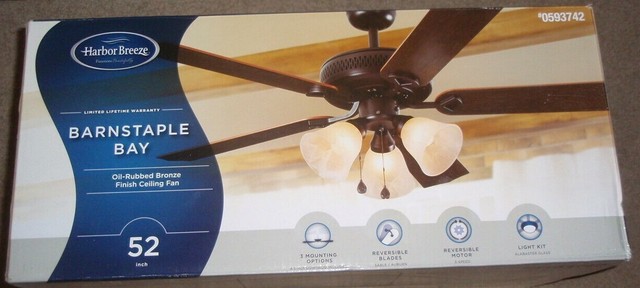 Harbor Breeze Barnstaple Bay 52 Oil Rubbed Bronze Indoorceiling Fan W Light Kit