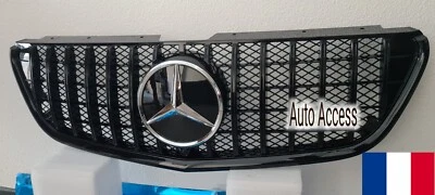 Calandre Mercedes Vito w447 2014 à 2024 Noir avec logo 3D Chrome - Photo 1/2