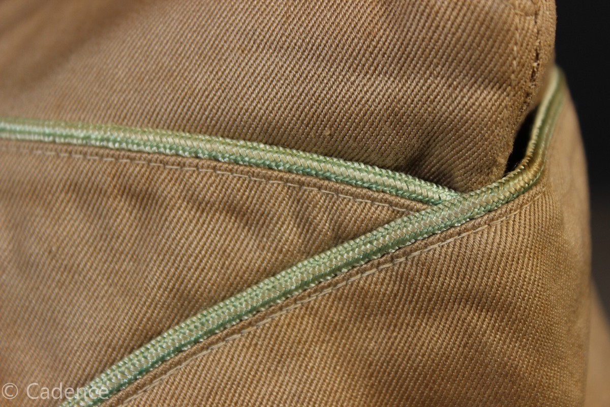 US WW2 Khaki Quartermaster HBT LINED Garrison Hat Cap 7 1/4