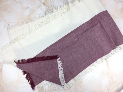 Pehr Designs Chambray Runner in Wine & Natural.  14'' x 90''. NEW. 