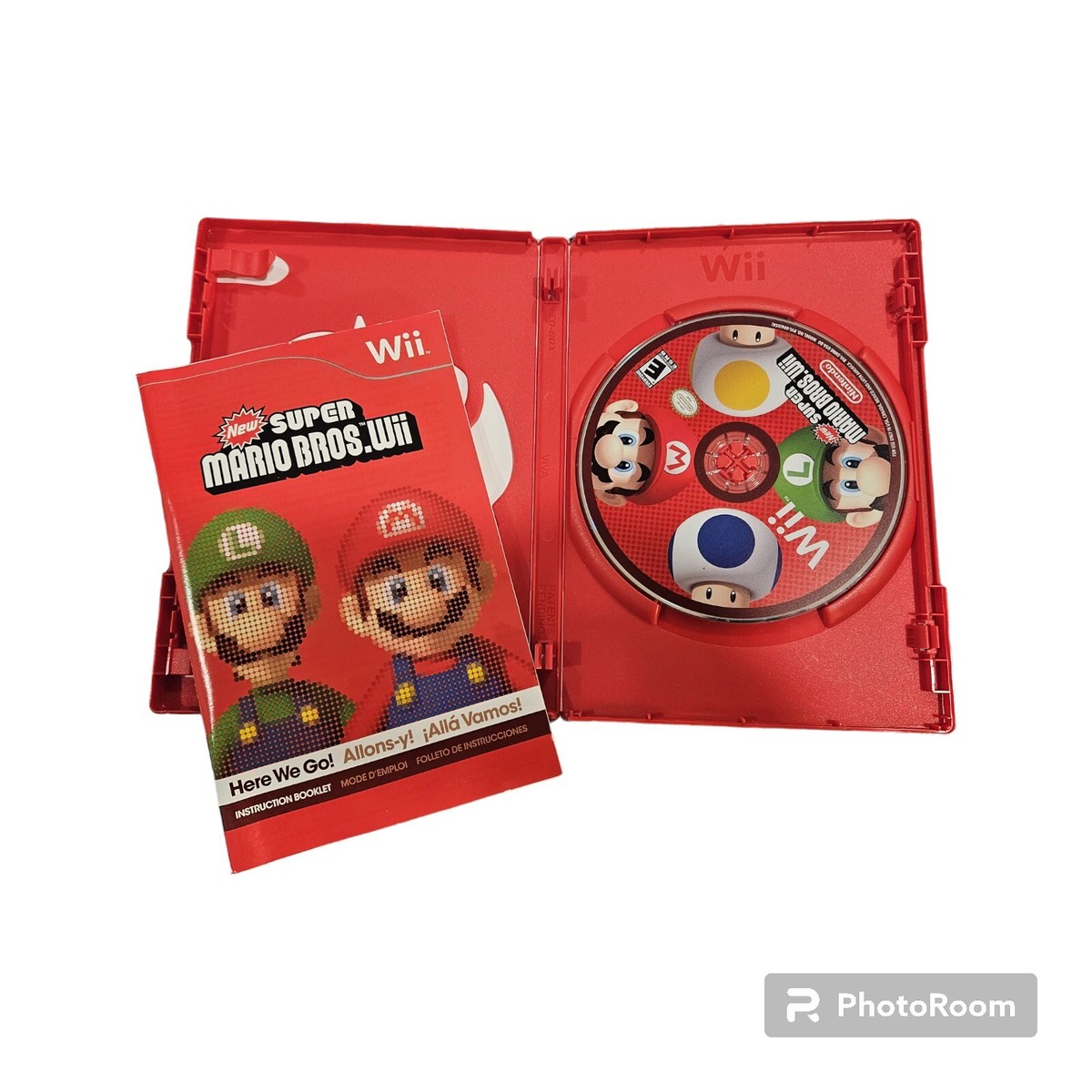 New Super Mario Bros. Wii (Nintendo Wii, 2009) Game, Case and