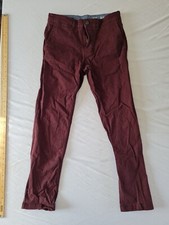 Mens Jeans F F Size 30 Slim Fit Stretch Red 10561