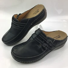 Spring Step HAPPY 40 ~US 9 Womens Black Leather Mule Clog slip-ons slides Shoes