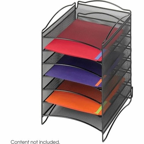 Mesh Stahl Schreibtisch Literatur Organizer 6 Fächer Stapelbar Aufbewahrung Papiere - Bild 4 von 7