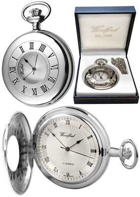 Woodford Half Hunter Taschenuhr, 17 Jewel CP Radial Zifferblatt kostenlose Gravur (1126)