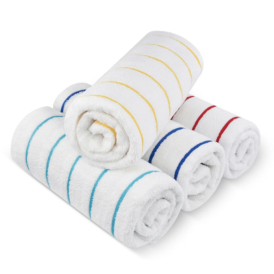 4 pieces Pack- 30x60 inches-XLarge Pool/Beach Striped Towels by MIMAATEX - Image 2 of 3