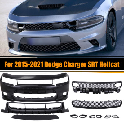 For DODGE 15-21 Charger SRT-8 Hellcat Style Front Bumper w/ Grille