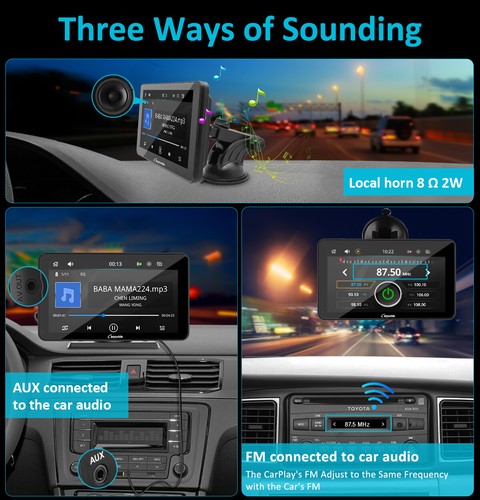 Carpuride W701 Wireless Stereos Portable Carplay Android Auto Mirror Link GPS - Picture 5 of 14