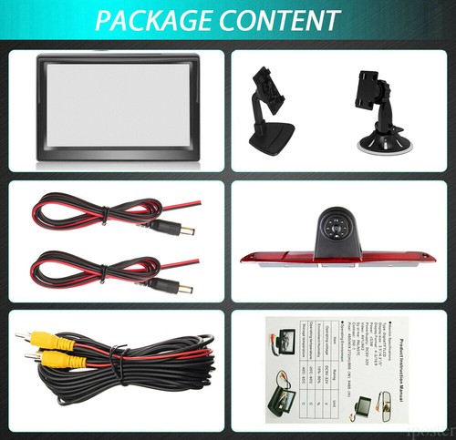 5'' Monitor Reversing Backup Camera Night vision For Benz Sprinter / VW Crafter - Picture 12 of 12