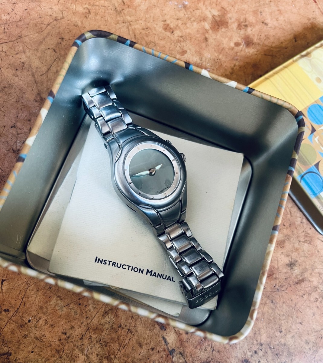 Fossil Big Tic Stainless Steel Watch Rainbow Dial 34mm JR-8091