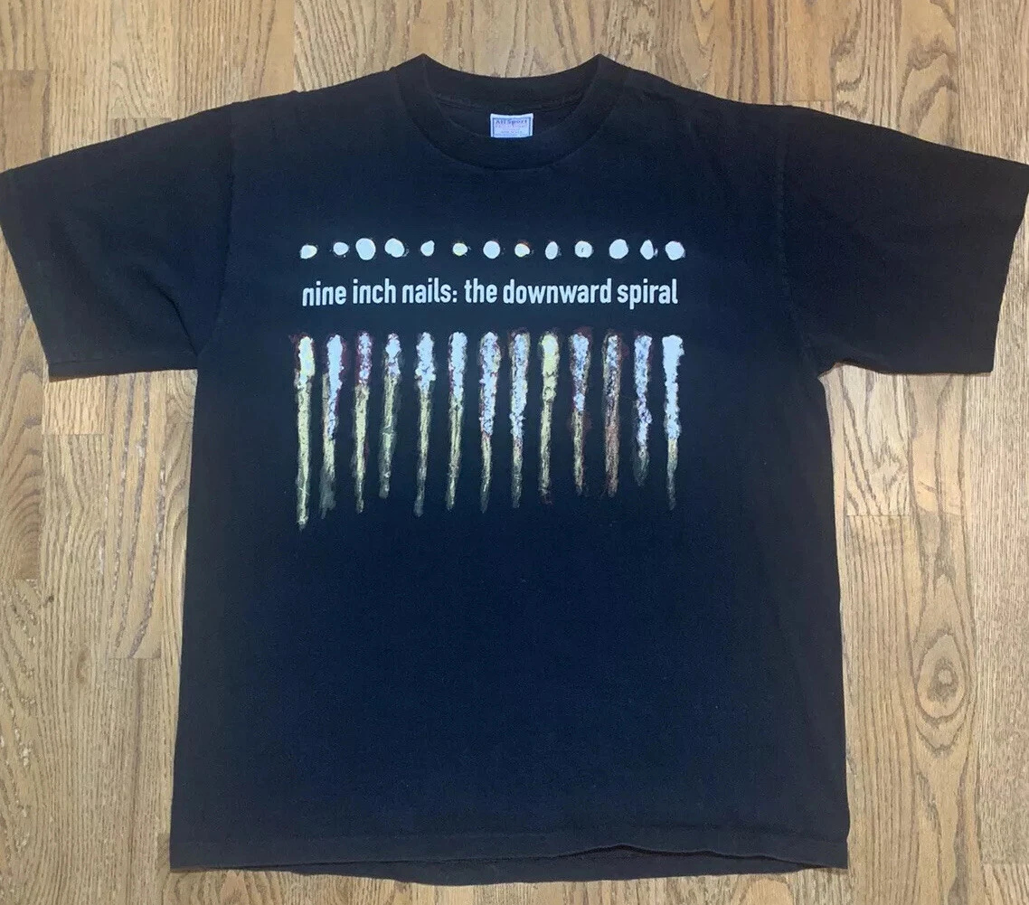 VTG 1994 NIN Nine Inch Nails The Downward Spiral Black T Shirt Single  Stitch XL