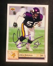 Minnesota Vikings CHRIS DOLEMAN autographED signed auto 1992 Upper Deck CARD HOF