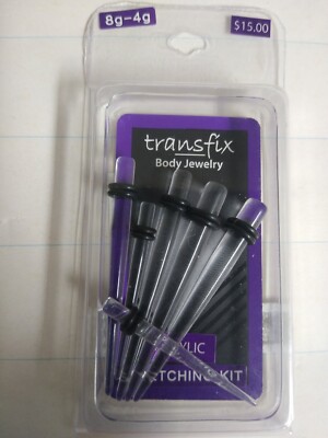 Transfix Body Jewelry Taper Plug Pack 8G-4G Acrylic for ages 14+