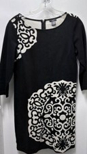 Ann Taylor Petite Size XSP Black and White 3/4 Sleeve Dress
