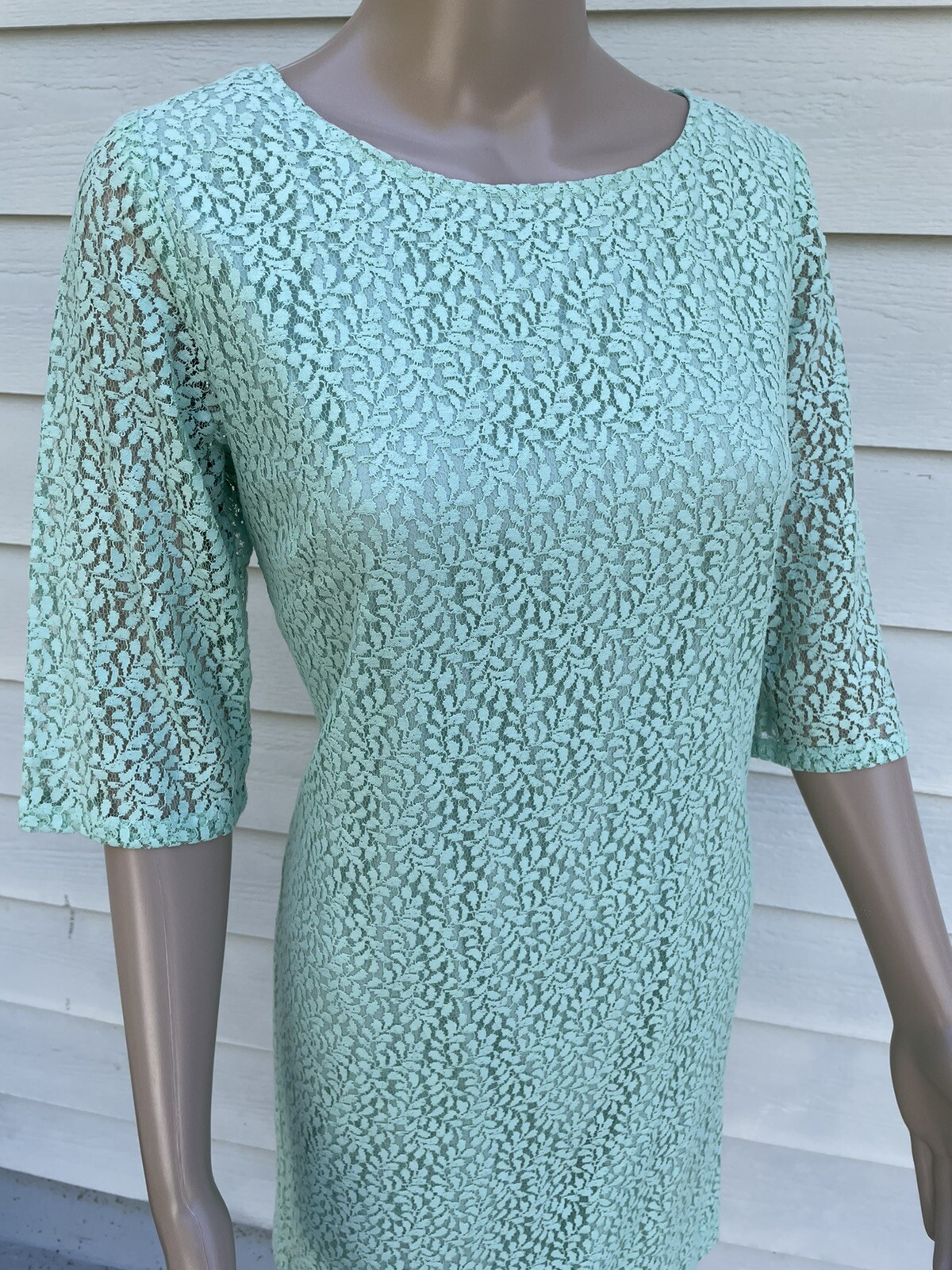 Pendleton 8P Mint Green Leaf Lace Overlay Cotton … - image 1