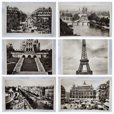 6 Vintage Yvon Repro French Landmark RPPC Postcard Paris Notre Dame Eiffel Tower