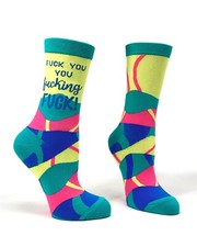 Fabdaz F k You You F king F k Funny Statement Colorful Women's Crew Socks