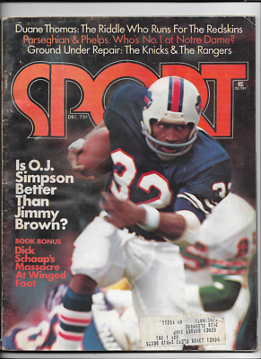#ad SPORT MAGAZINE DECEMBER 1974 OJ SIMPSON COVER $13.99
