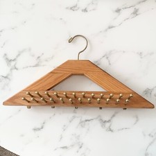 Oak Tie Belt Hook Rack Hanger Wood Coat Hanger Holder Closet Organizer Vintage