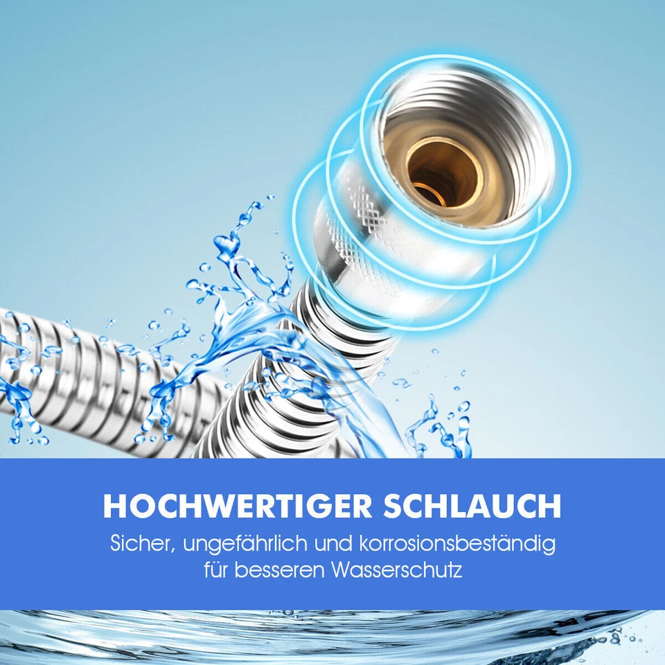 Brauseschlauch Duschschlauch Wanne Dusche Schlauch Bidet 2m 1/2" Edelstahl Qivee - Bild 3 von 4