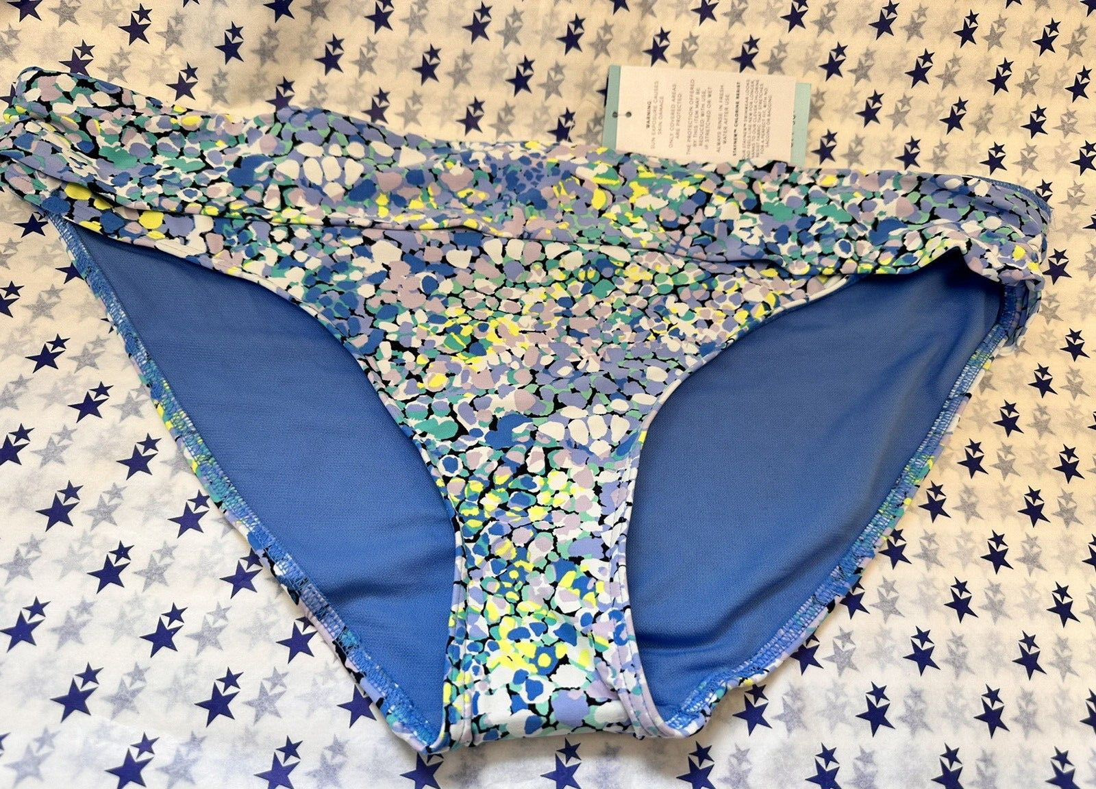 NEW! M&S Marks & Spencer UK22 blue-mix roll top bikini bottoms