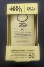 Sun Bum KIDS Clear Sunscreen Face Stick SPF 50 0.53 oz NEW 