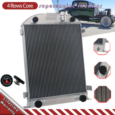 4 Rows  Aluminum Radiator Fit 1932 FORD FLATHEAD ENGINE Flat Head Stock V8 US