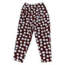 Urban Outfitters Dara Pleated Trouser Pants Brown Off White Polka Dot Print Sz 0
