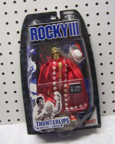 WWF Hulk Hogan signed Thunder Lips Rocky III wrestling Action Figure w/COA READ