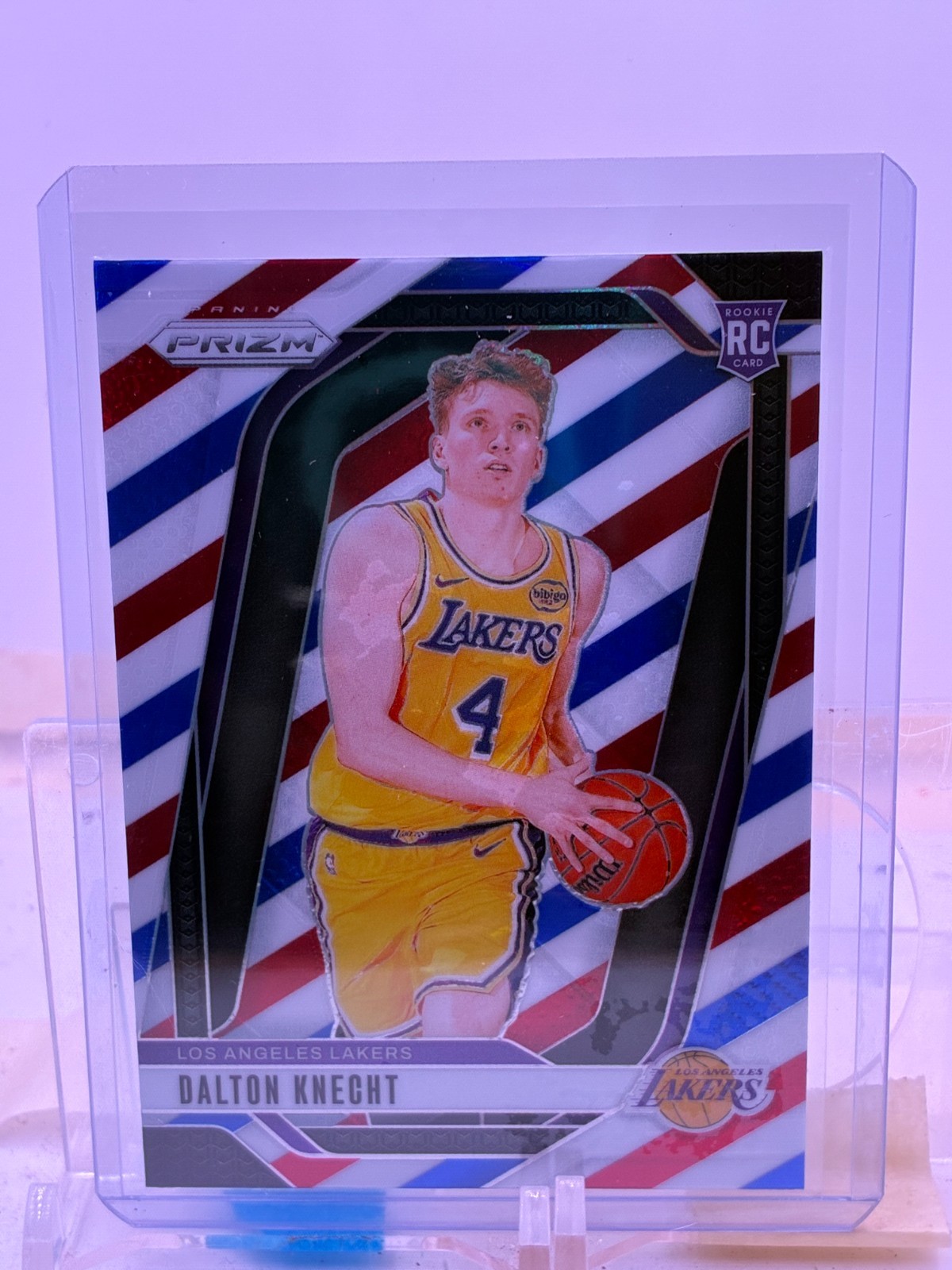 2024-25 Panini Prizm Red White Blue Rookie Card #238 Dalton Knecht