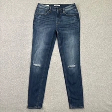 Vigoss Marley Skinny Denim Jeans Women's Size 28 Dark Wash Distressed Stretch