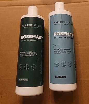 ROSEMARY & BIOTIN Shampoo and Conditioner Set MAPLE HOLISTICS 16 oz New 