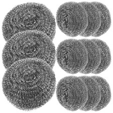  12 pcs robustes en acier inoxydable boules de nettoyage à la vaisselle brosses
