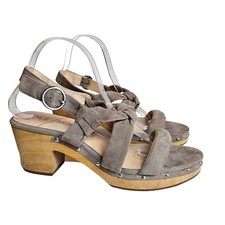 Zueco de madera Sole Society Mariel marrón topo para mujer 10 boho chic fin de semana