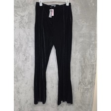 Pretty Little Thing Naomi Black Velvet Pintuck Detail Flared Trousers Gothic