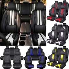 For Chevy Silverado 1500 2500 3500 Truck Leather Seat Covers Full Set Front Rear