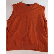 Burnt Orange Sweater Vest 3XT   Preppy Fall Layering, Roundtree  Yorke