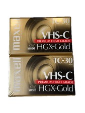 Maxell TC-30 VHS-C Premium High Grade HGX-Gold Camcorder Tapes Lot Of 2 Sealed