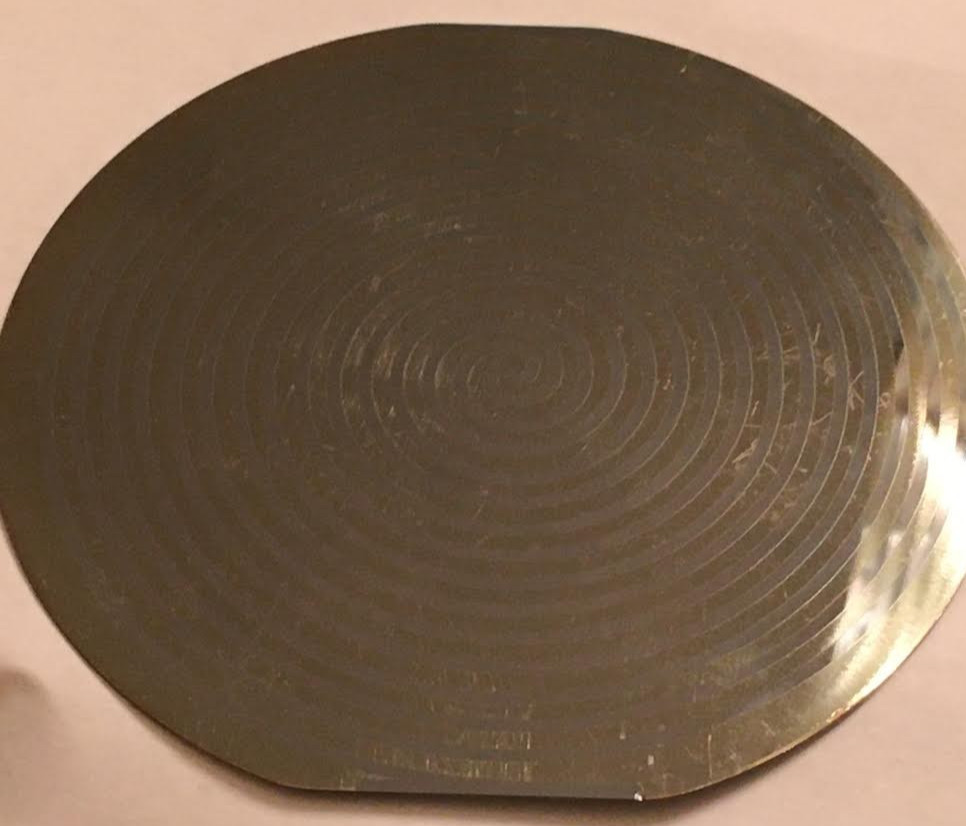 4" Unknown Spiral Silicon Wafer 1980s? Vintage CPU Chip