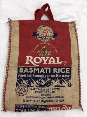 Authentic Royal Basmati Rice, 20 lb. Bag W/Zipper, Carry Handles, Label NEW