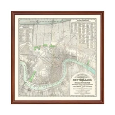 Old Map of New Orleans, LA 1878 - Vintage New Orleans Louisi