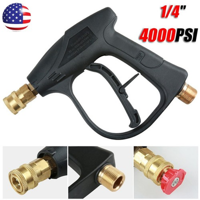 #ad 1 4quot; High Pressure Washer Gun 4000 PSI Car Wash Foam Spray Short Wand w 5 Nozzle $10.09