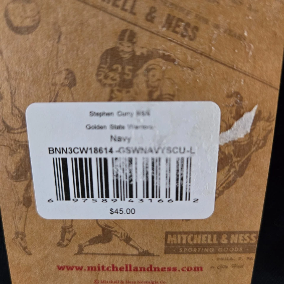 Camiseta Mitchell & Ness Para Hombre Golden State Warriors #30 Stephen Curry Azul Marino Talla L Foto 4 de 4
