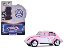 1950 VOLKSWAGEN BEETLE "BOTANICAL BEETLE" PINK 1/64 DIECAST GREENLIGHT 36120 A
