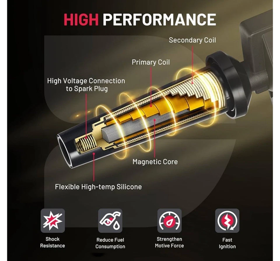 Paquete de 6 bobinas de encendido para Hummer H3 2007 2008 2009 H3T 2009 2010 L5 3,7 L UF497 Foto 3 de 4