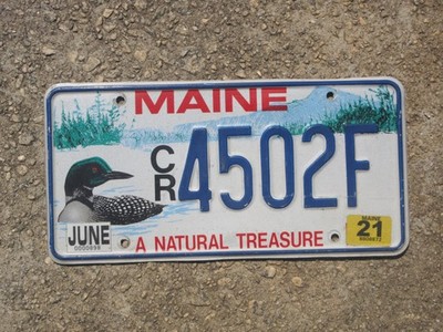 2021 Maine Loon License Plate Bird Wildlife A Natural Treasure ME CR4502F