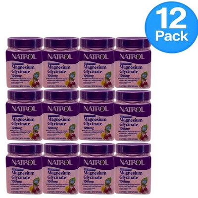 Natrol Magnesium Glycinate 100mg Cherry Lemon 30ct 12 Pack New Exp 09/2026