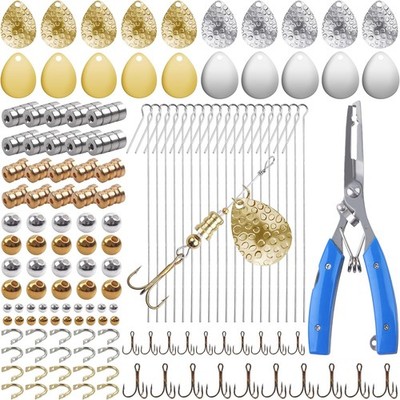 Fishing Spinner Lure Making Kit,141pcs Inline Spinner Making Supplies Kit DIY