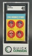 PETE ROSE 1963 TOPPS ROOKIE STARS GONZALEZ MCMULLEN WEIS ROOKIE REDS SGC 4 Q6995